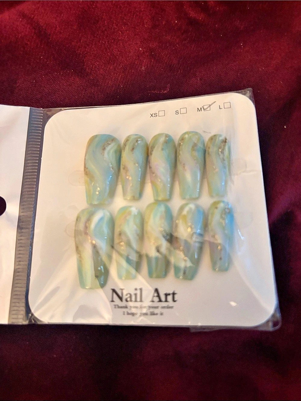 Blue Nail Art Press-On Nails